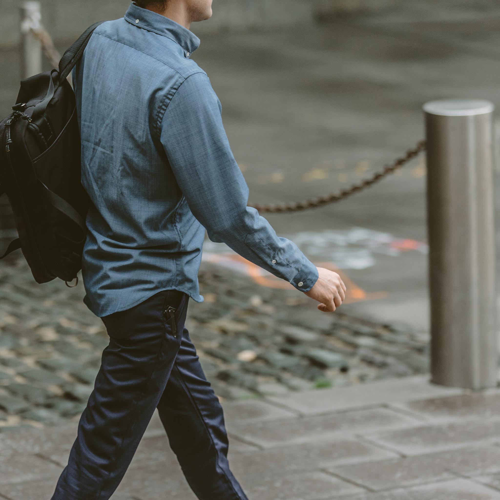 The Merino Jack in Sky Blue Chambray