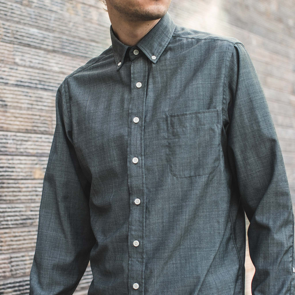 The Merino Jack in Stone Green Chambray