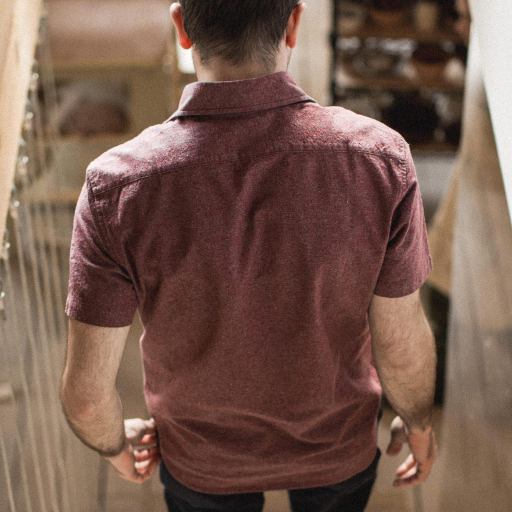 The Short Sleeve California in Burgundy Hemp