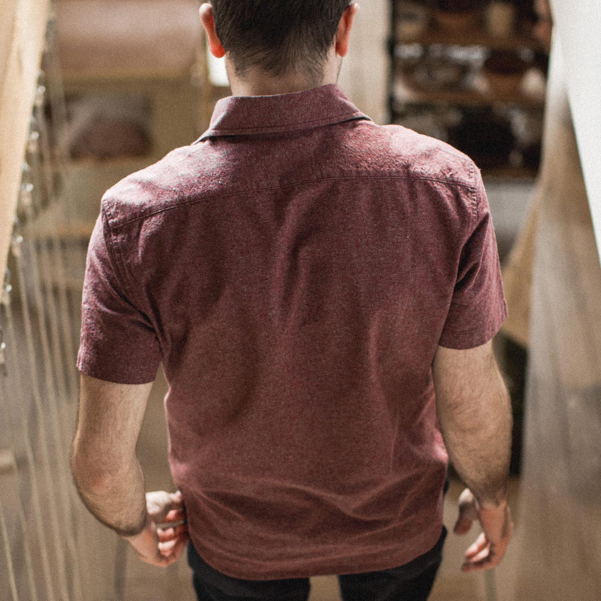 The Short Sleeve California in Burgundy Hemp