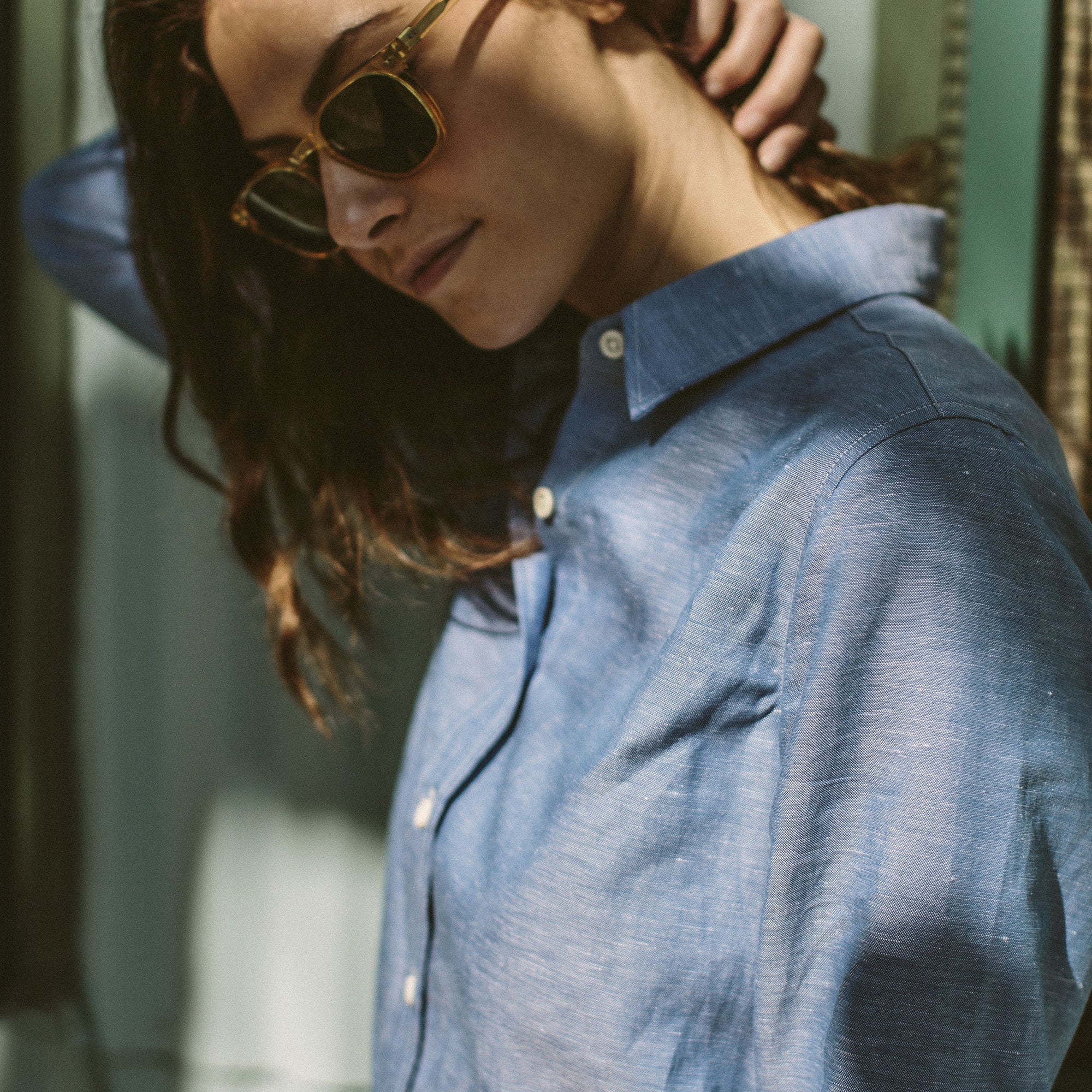 Azure Cotton & Linen Dress U849002
