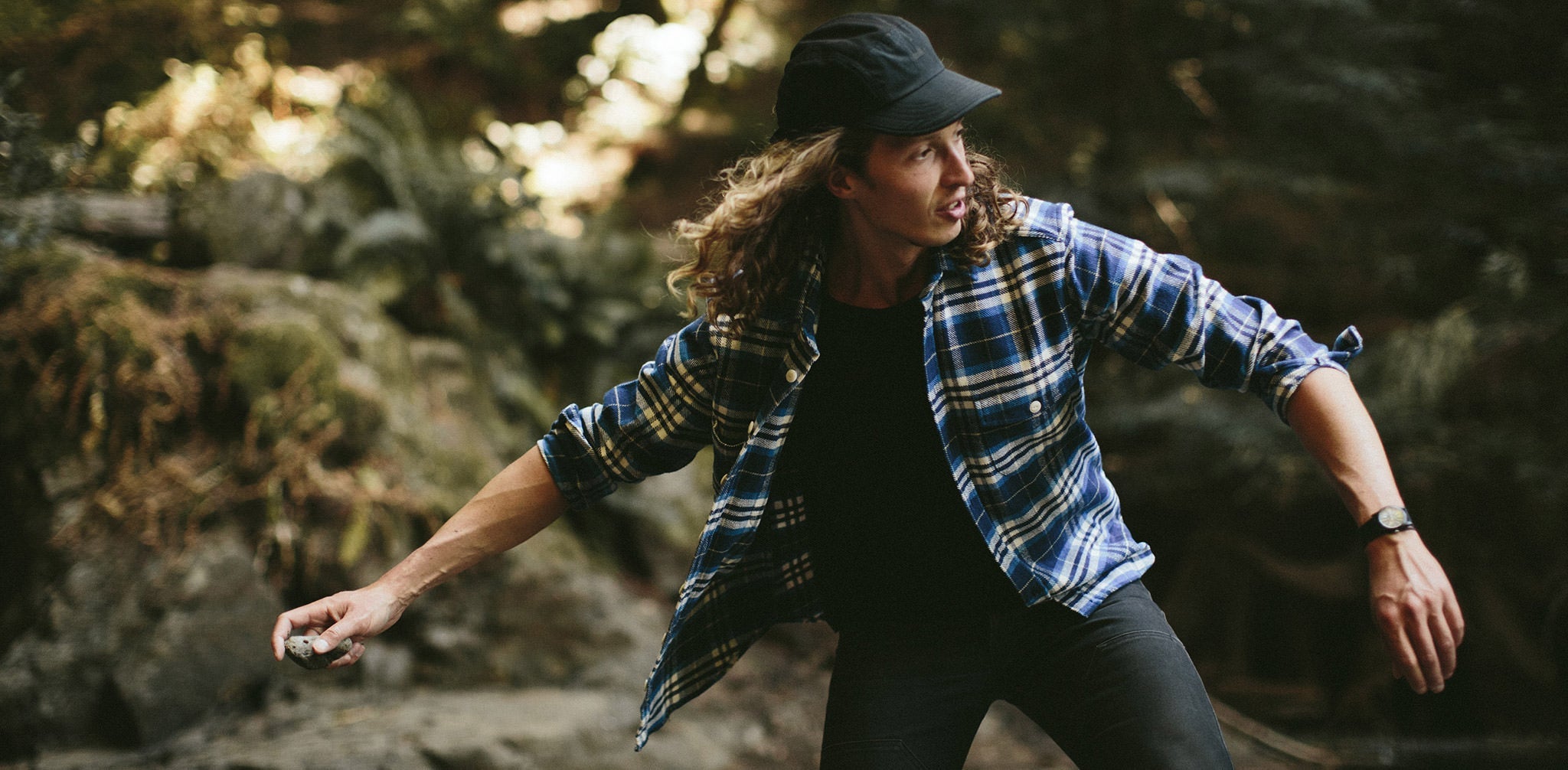The Crater Shirt in Blue Plaid
