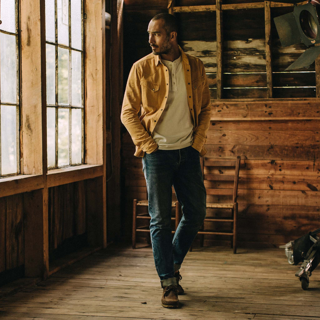 The Western Shirt in Wheat Selvage Denim