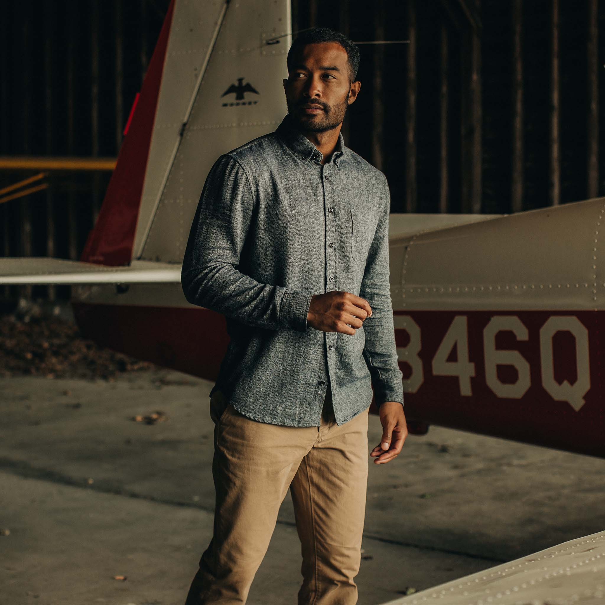 The Jack in Navy Herringbone