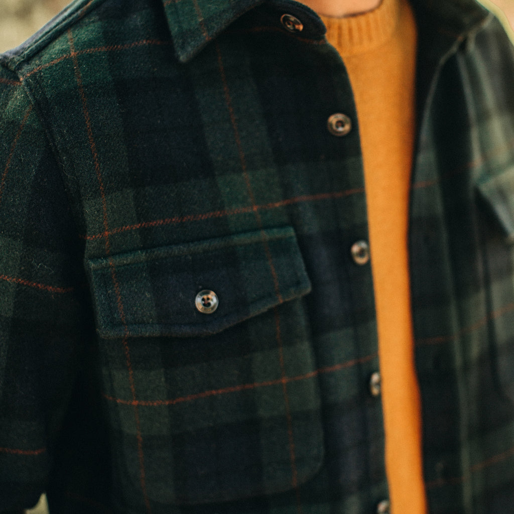 Shirt Jacket in Saltwater Plaid O536916
