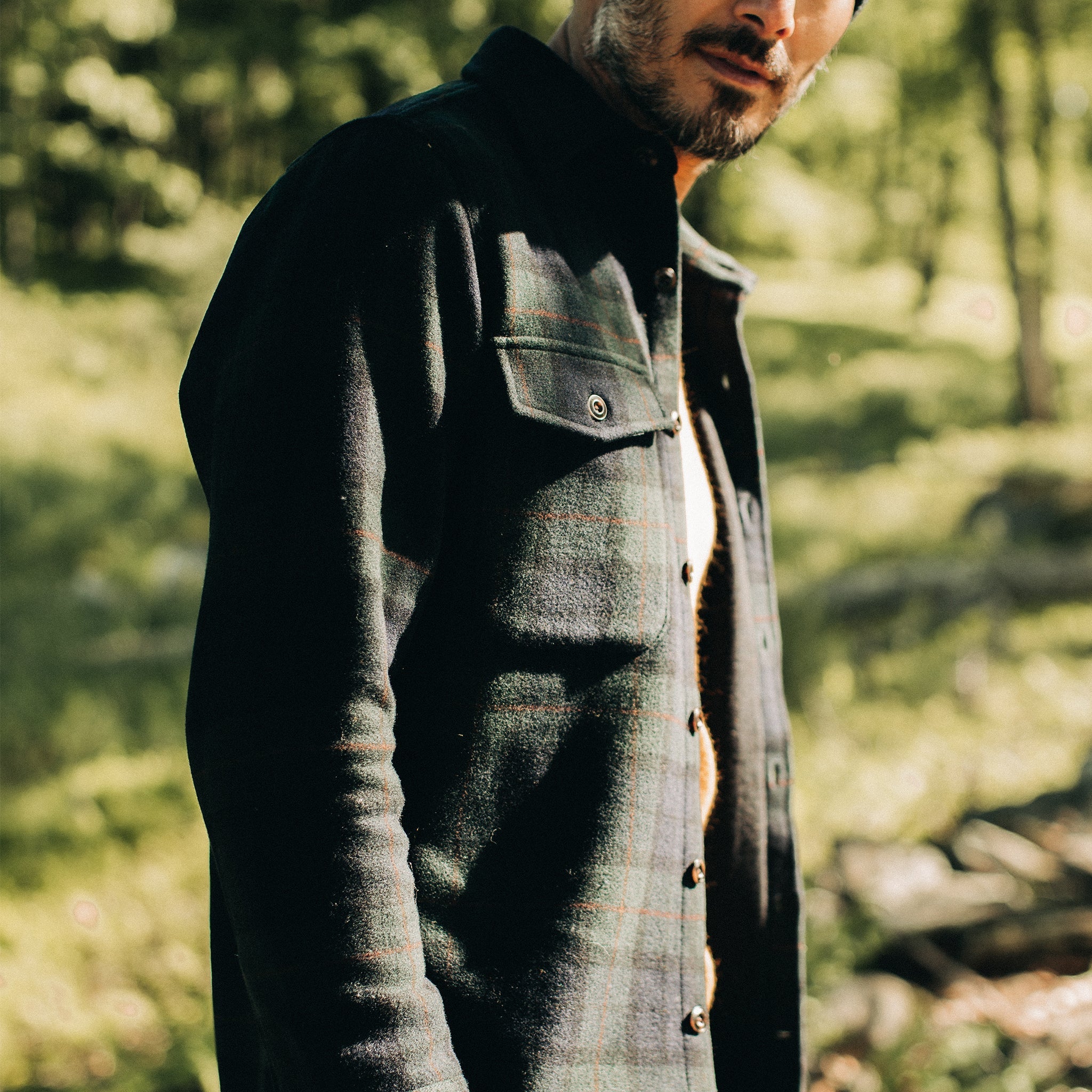 Shirt Jacket in Saltwater Plaid O536916