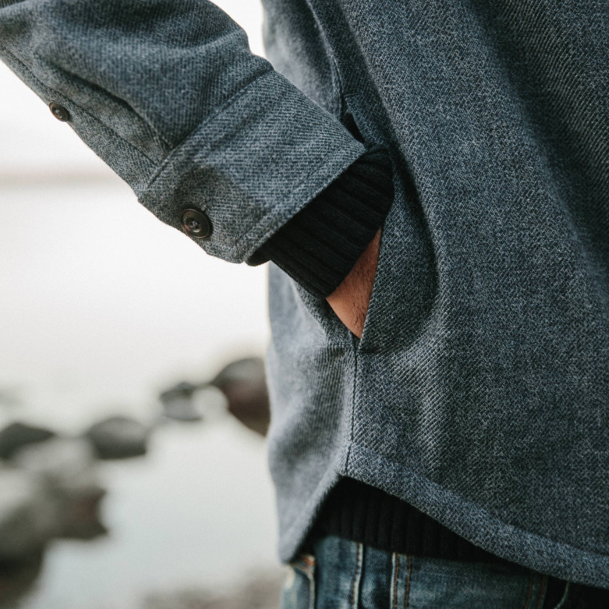 The Lined Utility Shirt in Indigo and Slate Twill