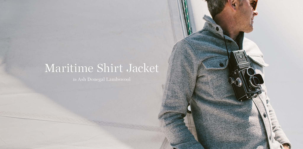 The Maritime Shirt Jacket in Ash Donegal Lambswool