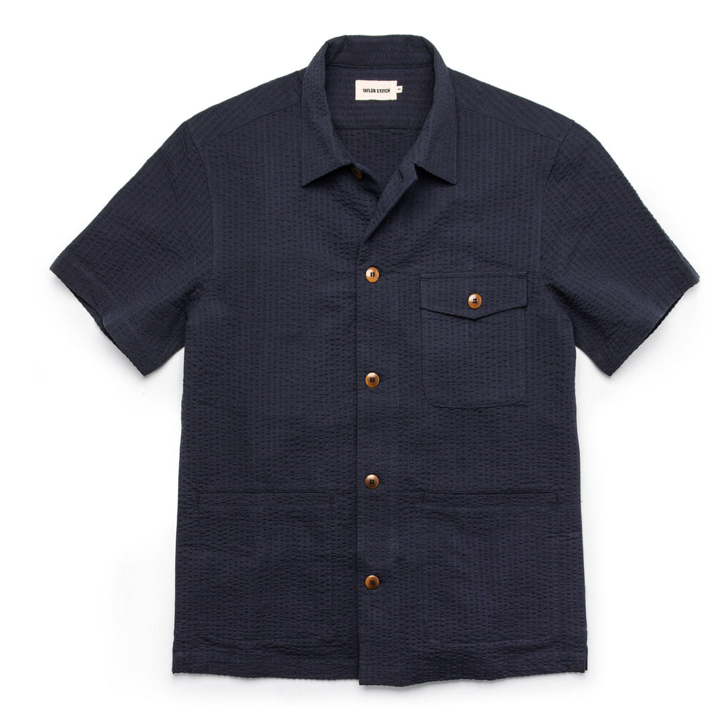 The Caravan Shirt in Navy Seersucker
