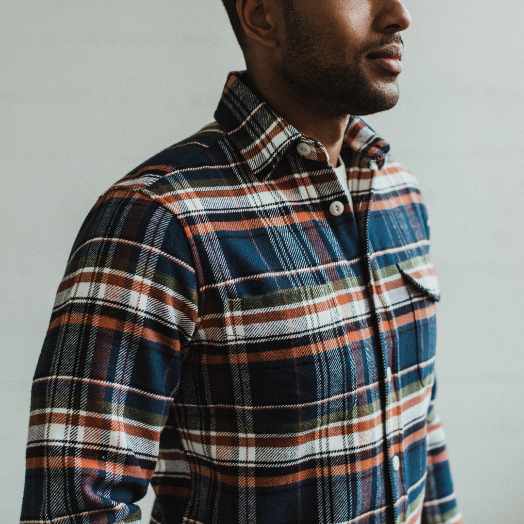 The Crater Shirt in Navy Plaid