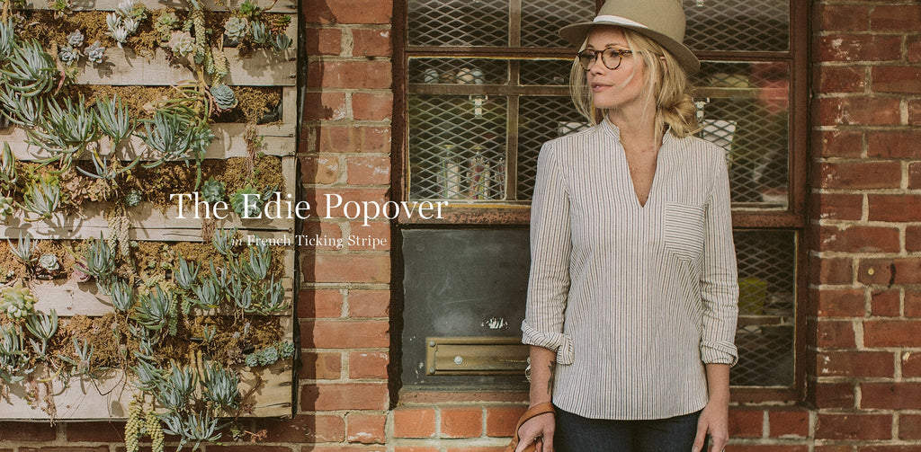 French Ticking Stripe Popover W759